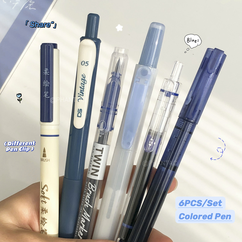 Pentel Pen Energel - Zestaw 6 kolorowych pisaków do kaligrafii,